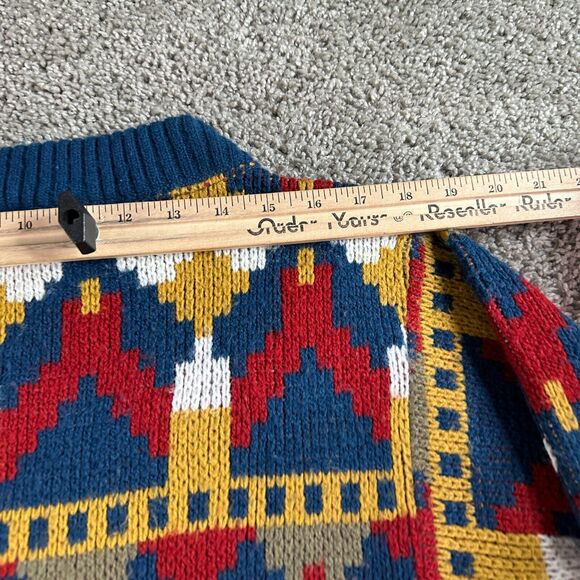 VTG 60s Jantzen Wool Mohair Sweater Mens Unisex M Multicolor Western Abstract - Picture 11 of 15